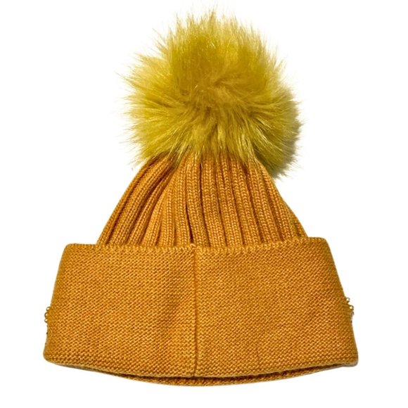 Adrienne Landau Beaded Beanie with Faux Fur Pom - Picture 2 of 2